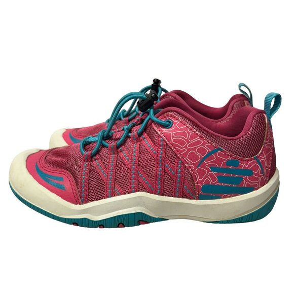Kamik Scout Sneakers Little Girls Size 13 Pink Blue Mesh Pull Cord Hiking Shoes - Picture 3 of 15
